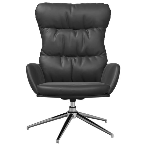 vidaXL Sill&oacute;n de relax de cuero aut&eacute;ntico negro