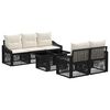 vidaXL Conjunto de sof&aacute;s de jard&iacute;n 6 uds. Negro y Blanco Crema