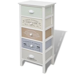 vidaXL Mueble de almacenaje estilo franc&eacute;s con 5 cajones madera