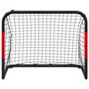 vidaXL Porter&iacute;a de f&uacute;tbol con red acero rojo y negro 90x48x71 cm
