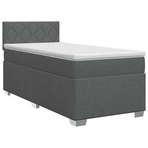 vidaXL Cama box spring con colch&oacute;n Gris oscuro 100 x 200 cm Tela