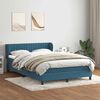 vidaXL Cama box spring con colch&oacute;n terciopelo azul oscuro 160x220 cm