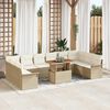 vidaXL Conjunto de sof&aacute; de jard&iacute;n 11 pcs Beige Polirat&aacute;n