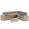 vidaXL Set sof&aacute;s de jard&iacute;n 7 piezas y cojines rat&aacute;n sint&eacute;tico beige