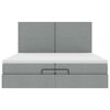 vidaXL Estructura de cama otomana colchones tela gris claro 200x200cm
