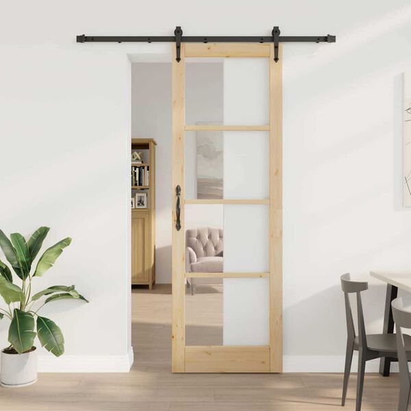 vidaXL Puerta Corredera Natural 78 x 232 cm