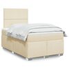vidaXL Cama box spring con colch&oacute;n tela color crema 120x190 cm