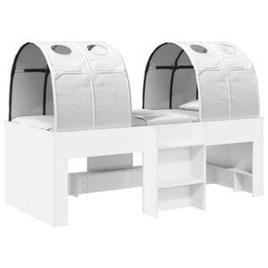 vidaXL Cama con T&uacute;nel 3 uds. Blanco Madera de ingenier&iacute;a