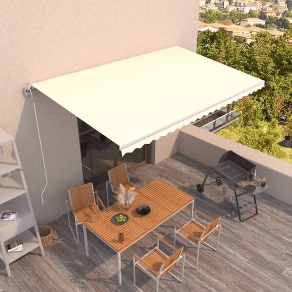 vidaXL Toldo retr&aacute;ctil autom&aacute;tico crema 500x300 cm
