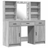 vidaXL Conjunto de mesa de vestidor con LED 3 pcs Gris Sonoma