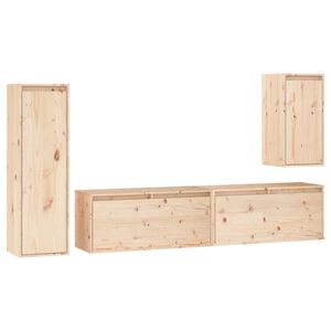 vidaXL Muebles para TV 2 piezas madera maciza de pino