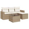 vidaXL Juego de sof&aacute;s jard&iacute;n con cojines 5 pzas rat&aacute;n sint&eacute;tico beige