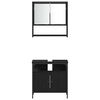 vidaXL Juego de muebles de ba&ntilde;o 4 pcs Roble Negro Madera contrachapada