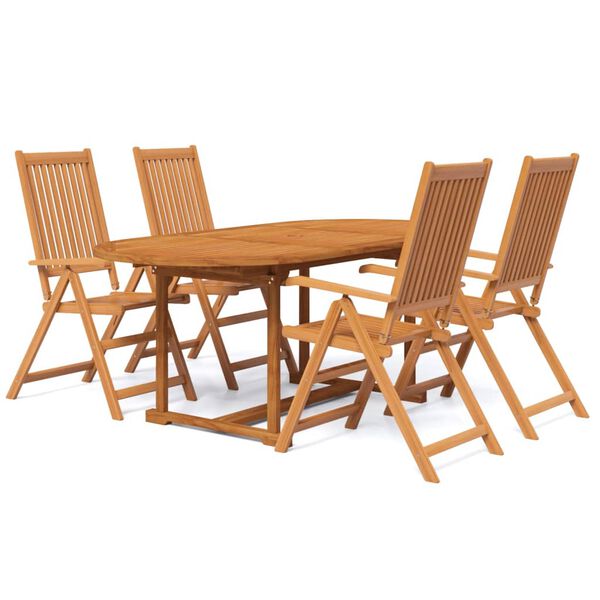 vidaXL Juego de comedor para jard&iacute;n 7 piezas madera maciza de acacia 120-170 cm