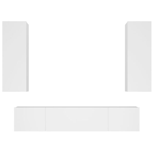 vidaXL Set de muebles para TV 4 piezas madera contrachapada blanco