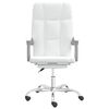 vidaXL Silla de oficina reclinable cuero sintético blanco