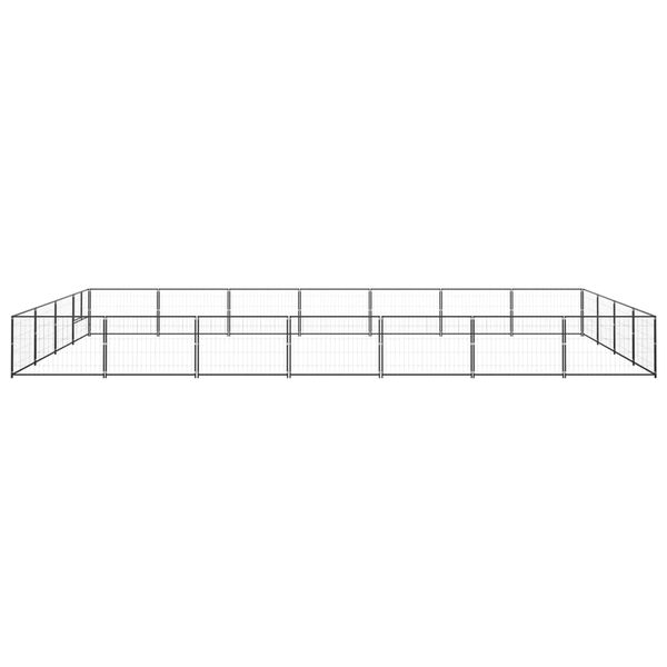 vidaXL Perrera acero 28 m&sup2; negra