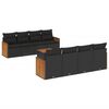 vidaXL Set de sof&aacute;s de jard&iacute;n 8 piezas y cojines rat&aacute;n sint&eacute;tico negro