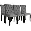 vidaXL Sillas de comedor 6 unidades tela gris oscuro