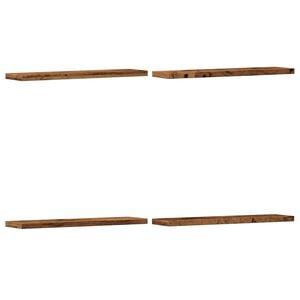 vidaXL Estantes pared 4 uds madera ingenier&iacute;a envejecida 40x10x1,5 cm