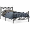 vidaXL Estructura cama sin colch&oacute;n con estribo metal negro 100x200 cm