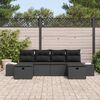 vidaXL Conjunto de sof&aacute; de jard&iacute;n 6 pcs Negro rat&aacute;n sint&eacute;tico