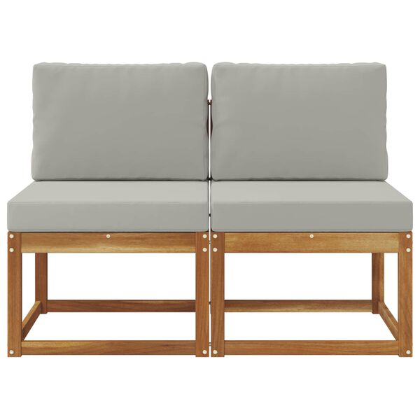 vidaXL 2 Pieza Sof&aacute; intermedio de exterior Madera de Acacia S&oacute;lida