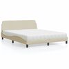 vidaXL Cama con colchón Dover de tela color crema 160x200 cm