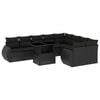 vidaXL Set de sof&aacute;s de jard&iacute;n 10 pzas cojines rat&aacute;n sint&eacute;tico negro