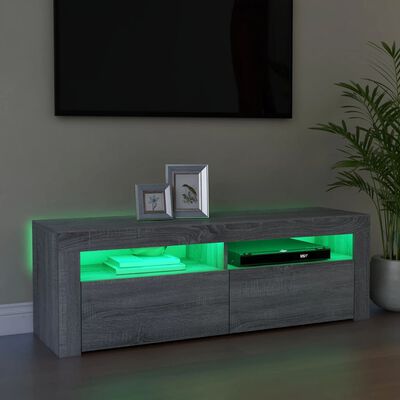 vidaXL Mueble de TV con luces LED gris Sonoma 120x35x40 cm