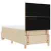 vidaXL Cama tipo Box Spring con colch&oacute;n Crema 100 x 200 cm tela
