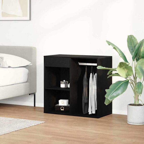 vidaXL Gabinete de Cosm&eacute;ticos con caj&oacute;n Roble Negro 80 x 40 x 75 cm