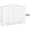 vidaXL Cestas gaviones 40 uds forma de arco hierro 200x50x140/160 cm