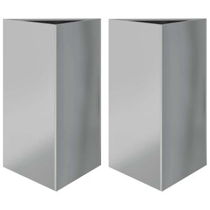 vidaXL Jardineras triangulares 2 uds acero galvanizado 50x43x75 cm