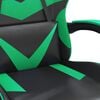 vidaXL Silla gaming giratoria cuero sint&eacute;tico negro y verde