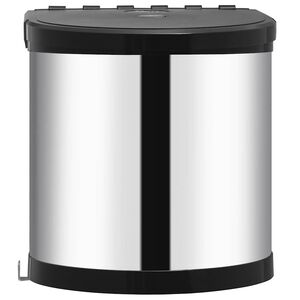 vidaXL Papelera de cocina empotrada acero inoxidable 8 L