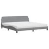 vidaXL Cama con colch&oacute;n Dover tela gris claro 200x200 cm