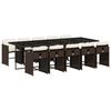 vidaXL Set comedor de jard&iacute;n 11 pzas y cojines rat&aacute;n sint&eacute;tico marr&oacute;n