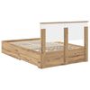vidaXL Estructura de cama con cabecera Roble artesanal 120 x 190 cm