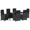 vidaXL Conjunto de Comedor de Jard&iacute;n 7 pcs Negro rat&aacute;n sint&eacute;tico