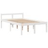 vidaXL Cama con estantería sin colchón madera maciza blanca 135x190 cm