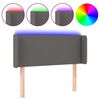 vidaXL Cabecero con LED cuero sint&eacute;tico gris 93x16x78/88 cm