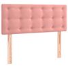 vidaXL Cama box spring colch&oacute;n y LED terciopelo rosa 90x200 cm