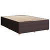 vidaXL Cama box spring con colch&oacute;n tela marr&oacute;n oscuro 140x190 cm