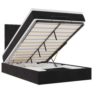 vidaXL Estructura de cama otomana colchones terciopelo negro