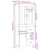vidaXL Aparador alto madera contrachapada gris hormigón 69,5x34x180 cm