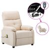 vidaXL Sill&oacute;n de masaje el&eacute;ctrico tapizado en tela color crema