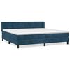 vidaXL Cama box spring con colch&oacute;n terciopelo azul oscuro 200x200 cm