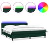 vidaXL Cama box spring con colch&oacute;n y LED terciopelo verde oscuro 180x220 cm