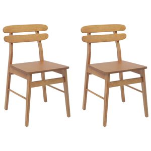 vidaXL Silla de comedor 2 uds. Madera de Caucho S&oacute;lido Natural